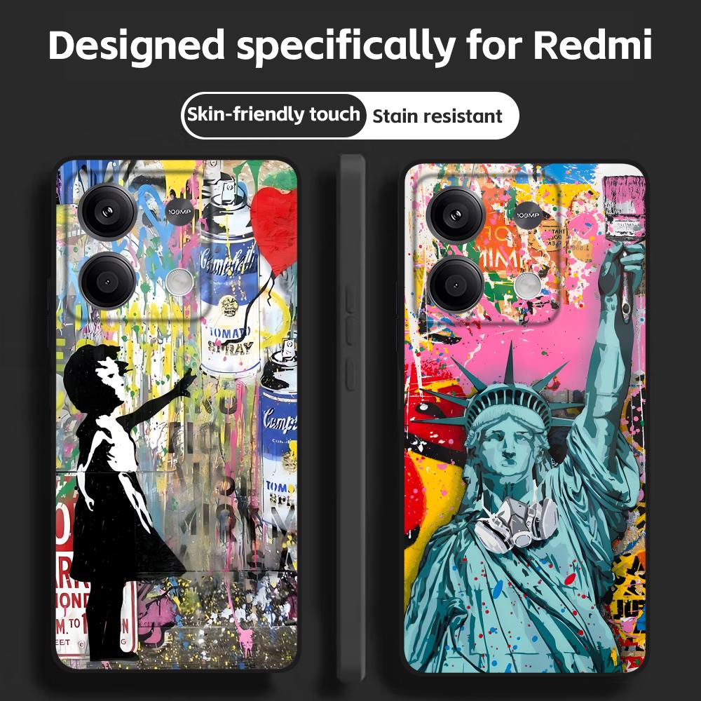 Banksy Graffiti Art funda de t - Xiaomi Redmi Note 14 reseña y precio